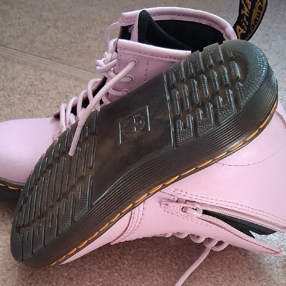 Like New Dr. Martens Light Pink Combat Boots - Picture 6 of 12